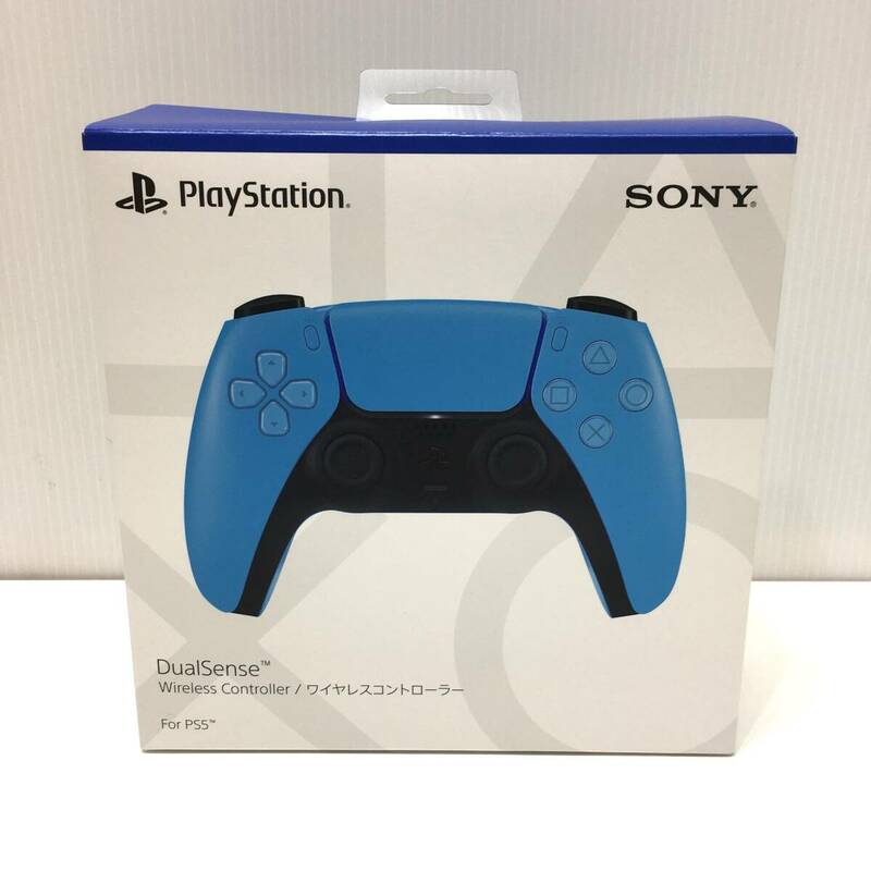 : 中古 PlayStation 5　DualSense ワイヤレスコントローラー スターライト ブルー(CFI-ZCT1J05)　動作確認済　使用感あり　箱ダメージ有