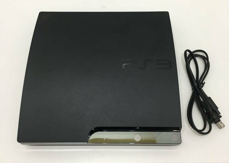 : 中古 PlayStation 3 (160GB) CECH-2500A　チャコール・ブラック　動作確認/初期化済　本体/電源ケーブルのみ　プレスレ3　キズ有