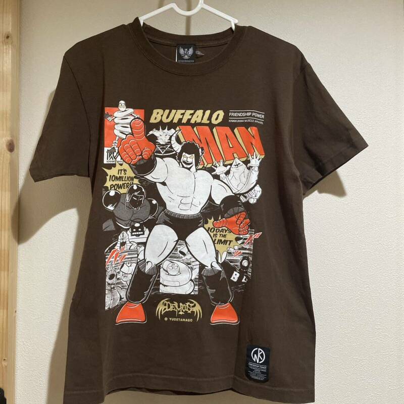 キン肉マン バッファローマン ウォーズマン コラボ Tシャツ XL 茶 バンバンビガロ ステカセキング スプリング ブラウン