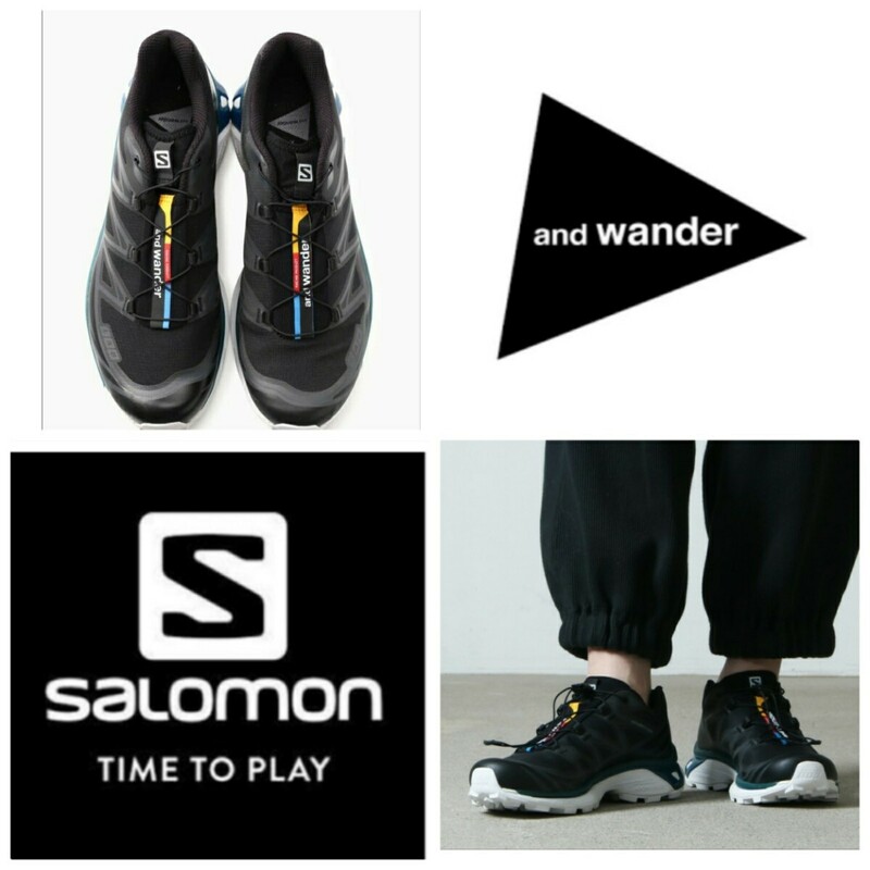 【超美品/レアモデル箱有り/別注マニア必見】and wander×SALOMON XT-6 for and wander/Blk/26cm