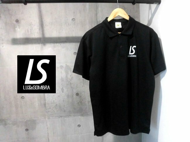 LUZeSOMBRA ルースイソンブラ アーチロゴプリント 半袖 ポロシャツ XL/プラクティスシャツ/黒 ブラック/メンズ/サッカー フットサル