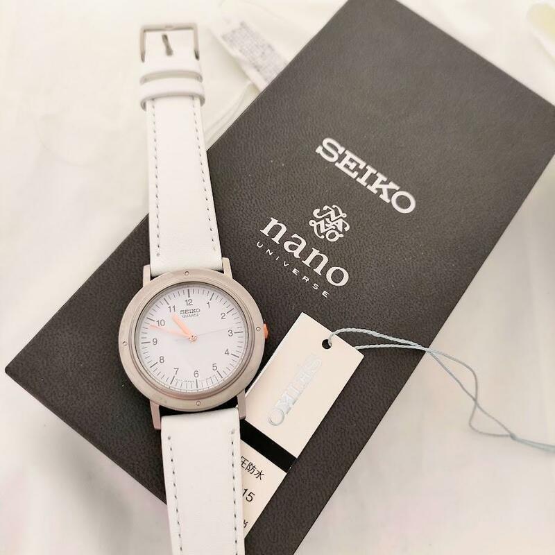 タグ付き 未使用 稼働品 SEIKO × nano UNIVERSE セイコー ナノユニバース シャリオ 復刻 ホワイト QZ 腕時計 ウォッチ
