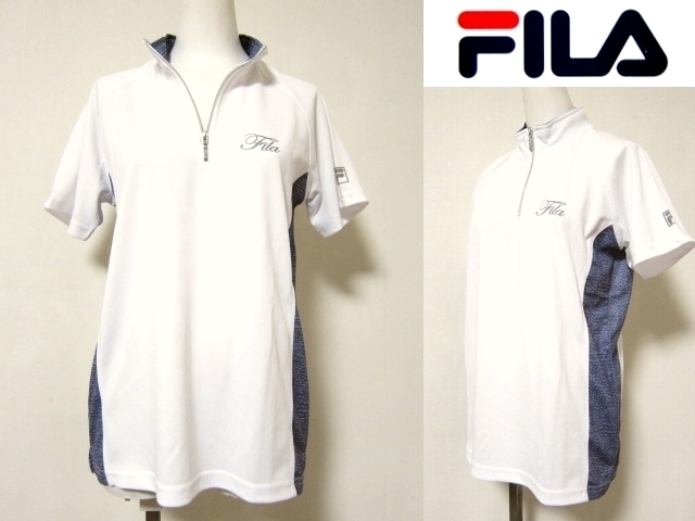 ☆送料込☆新品★FILA / レディース★ハーフジップ★Ｍ★スポーツウェア★切り替え★ホワイト×ネイビー