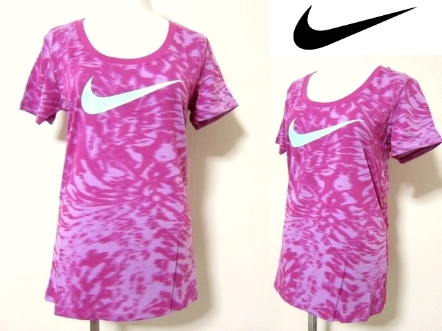 ☆送料込☆新品★NIKE / レディース★総タイダイ柄★Ｍ★スポーツウェア★半袖Ｔシャツ★パープル