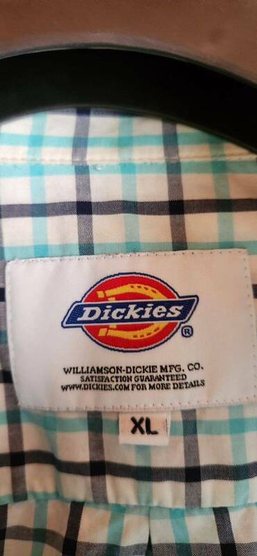 Dickies ディッキーズ ギンガムチェック 長袖 シャツ XL ブルー ホワイト