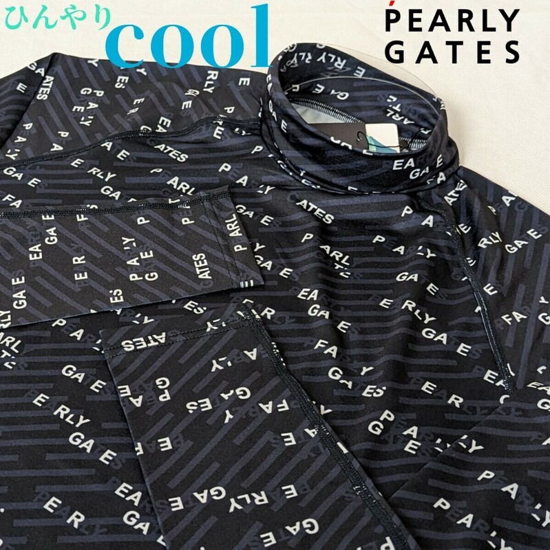 ★新品正規品 PEARLYGATES/パーリーゲイツ BEATRIX COOL ポエステルベア天竺 長袖ハイネックカットソー5(L) ひんやり冷感素材！！