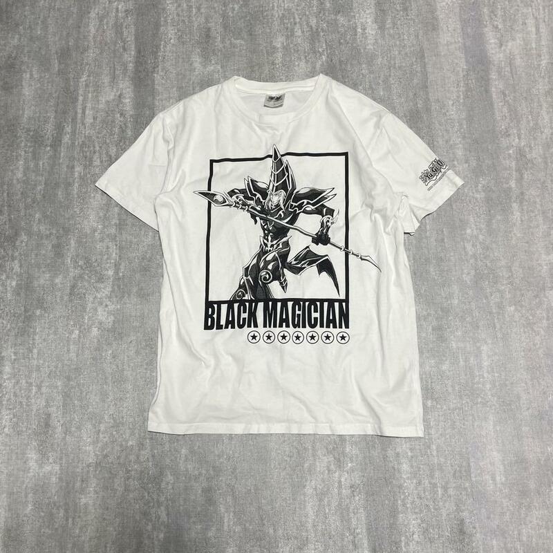 Tシャツ 半袖 遊戯王 ブラックマジシャン L コットン 綿