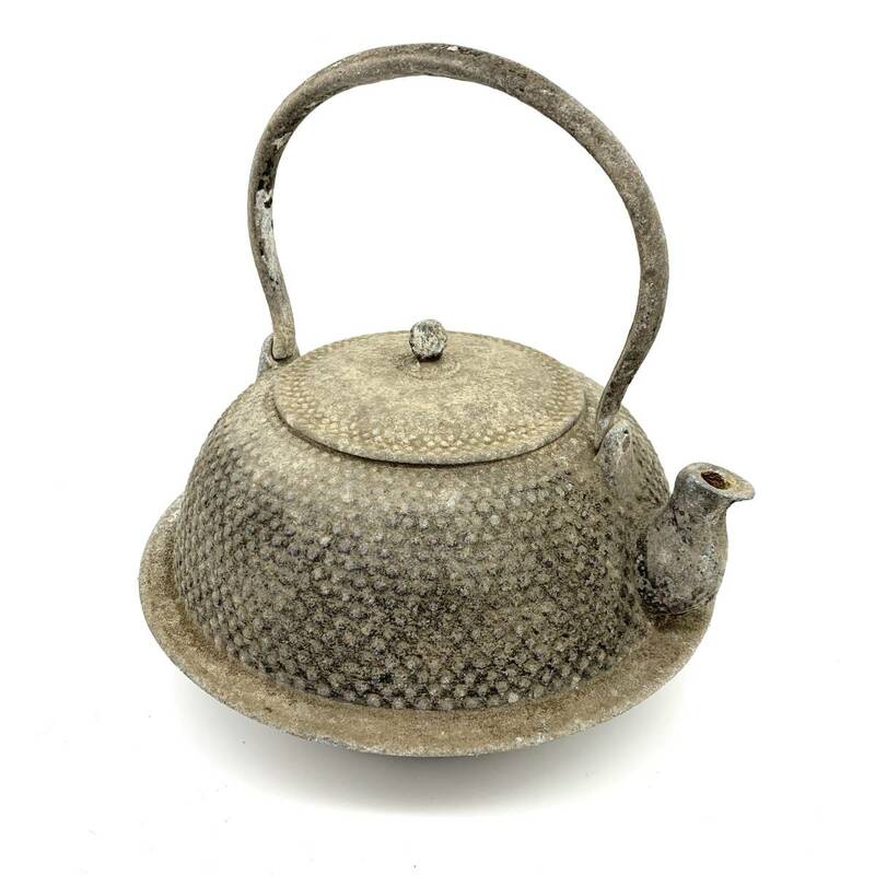 アンティーク 茶釜　アルミ製　古民具　持ち手付