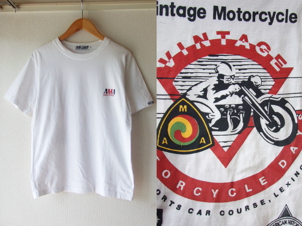 M★AMA (AMERICAN MOTORCYCLE ASSOCIATION)★90sビンテージTシャツ　ハーレーダビッドソン トライアングル バイクlimitモーターサイクルrev