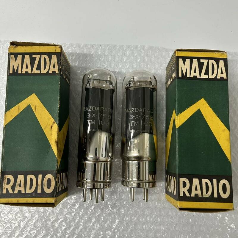 MAZDA RADIO 3X75-B TM100 真空管 2本セット　マツダ 3-X-75B 箱付き