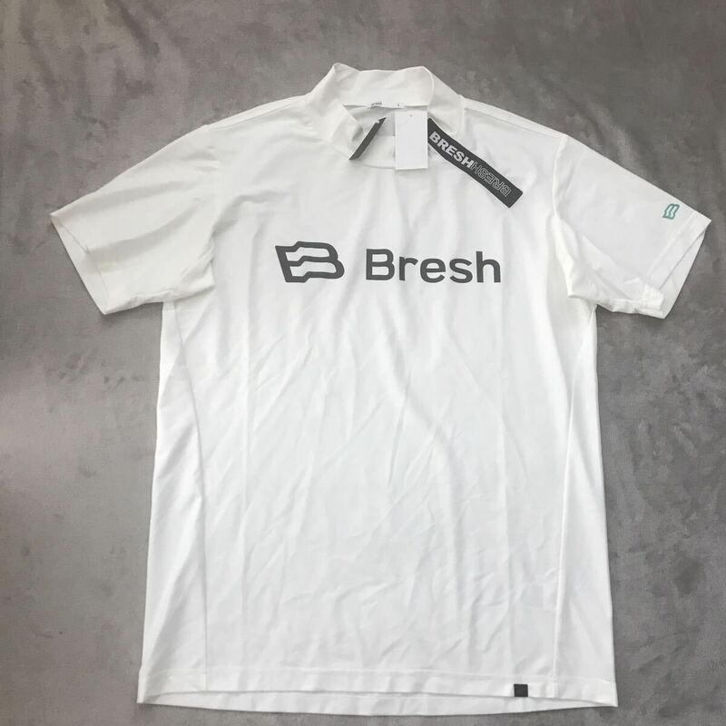 BRESH ブレッシュ ゴルフ ゴルフウェア モックネック メンズ トップス 半袖 ホワイト Ｌサイズ 新品未使用タグ付き
