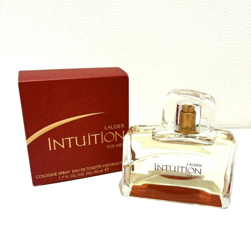 【AMT-0606.5-5】LAUDER INTUITION フレグランス FOR MEN INTUiTiON 香水 perfume パヒューム 目減り有 箱付き メンズ 紳士用 香り 美容品 