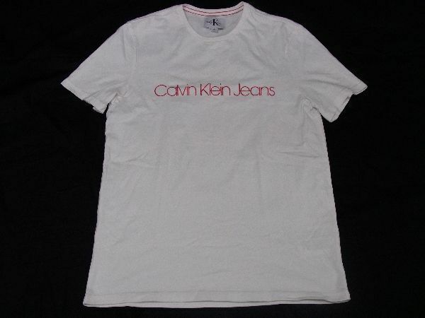 ■新品同様■ CALVIN KLEIN JEANS カルバンクラインジーンズ コットン 半袖 Tシャツ トップス 表記サイズ S 洋服 ホワイト系 DD5721