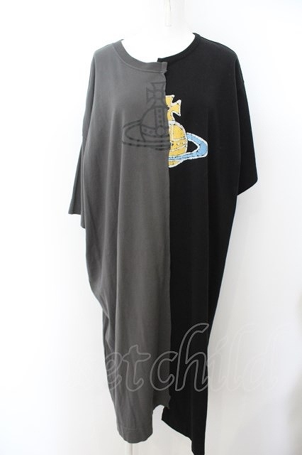 【USED】Vivienne Westwood / TIME MACHINE 切リ替エカットワンピース 00 ブラックｘチャコール 【中古】 O-24-05-05-056-op-YM-OS