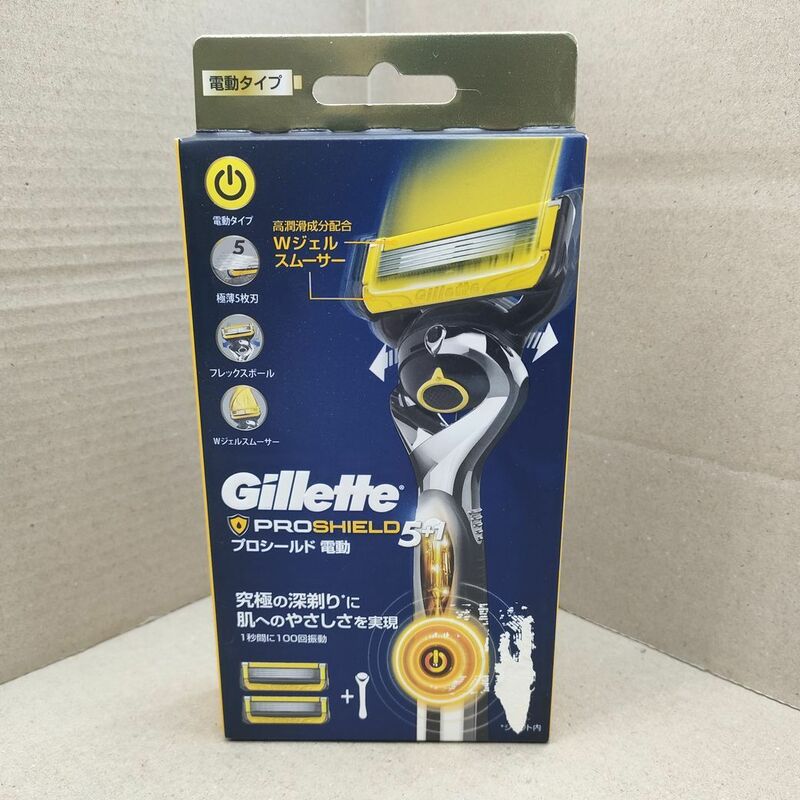 未開封 ジレット プロシールド 5+1 電動タイプ 替刃2個付 Gillette