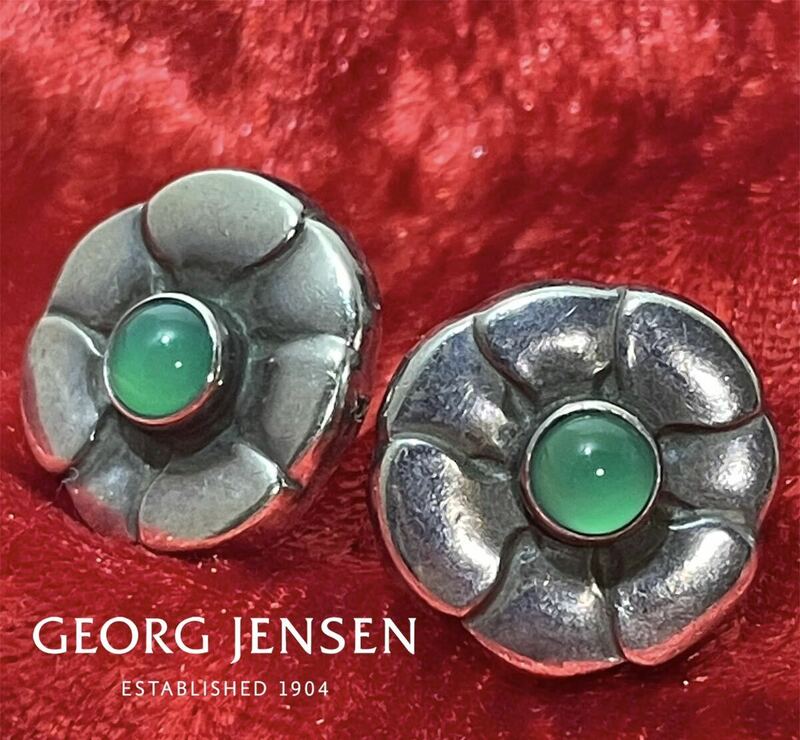 正規品 GEORG JENSEN 36 MOONLIGHT BLOSSOM ジョージジェンセン ムーンライト ブロッサム ピアス グリーン ムーンストーン SV925