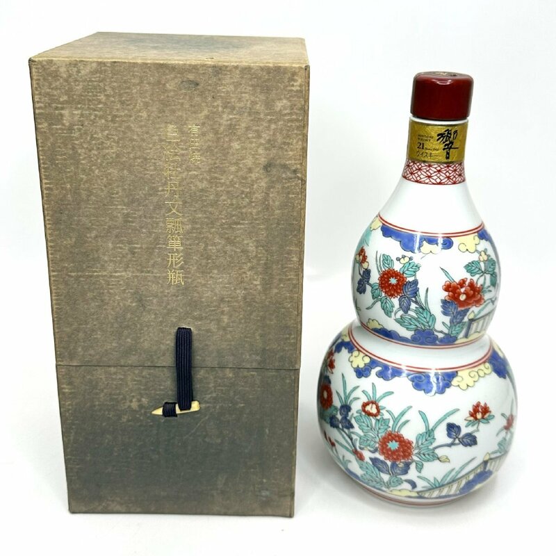 【9304‐802】SUNTORY　響21年　色絵牡丹文瓢箪型瓶 空瓶 サントリー 有田焼 ウイスキー サントリー響21年スペシャルボトルコレクション