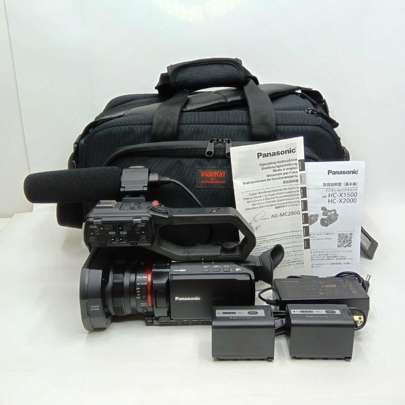 [9304-004] Panasonic HC-X2000 デジタル 4K ビデオカメラ 業務用 撮影 パナソニック マイク バッテリー ACアダプタ