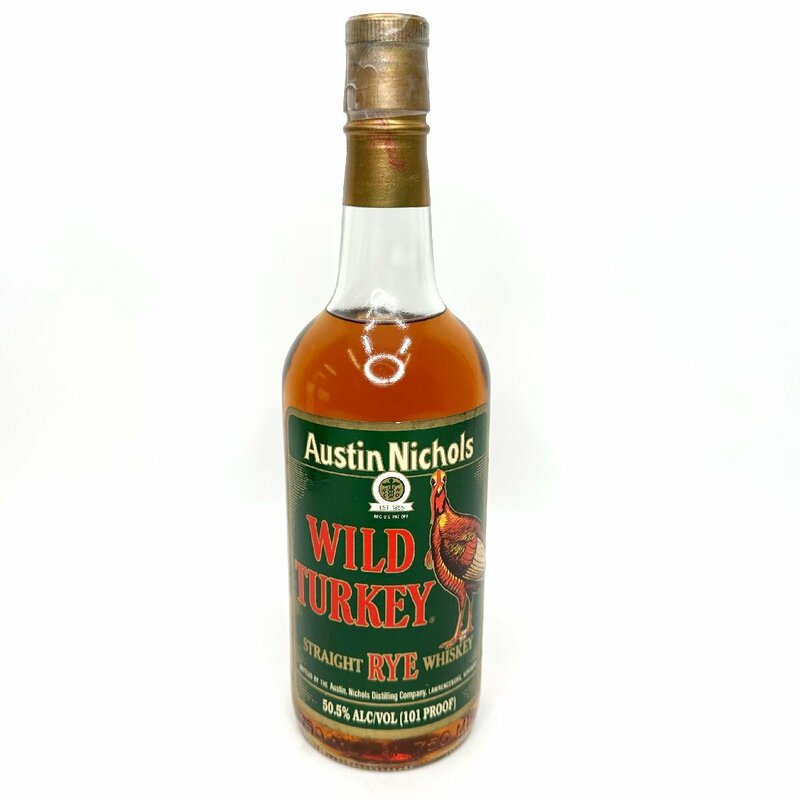 【9304‐802】WILD　TURKEY　STRAIGHT　RYE　WHISKEY　750ml・50.5％　グリーンラベル　アメリカンウイスキー　ワイルドターキー　未開封品