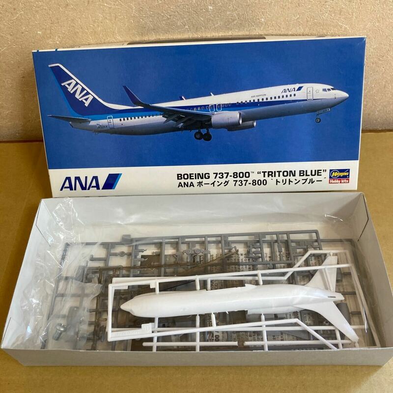 【内袋未開封】■Hasegawa 1/200 ANA B737-800 トリトンブルー プラモデルキット■全日空