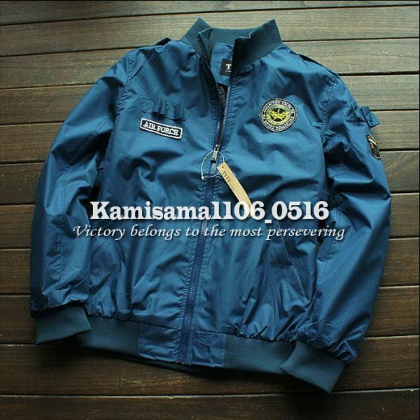 G483※XXXXL→XXXL程度★新品 春夏*Air Force*MA-1ワッペン 薄手 フライトジャケット ブルゾン ナイロン ジャンパー