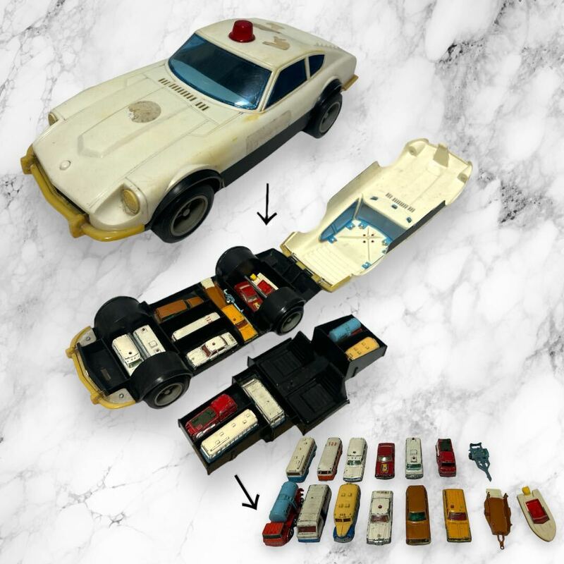 tomica Fairlady Z トミカ フェアレディZ ケース パトカー ヴィンテージ レトロ オモチャ ミニカー 15台セット ジャンク 現状引渡し TOMY