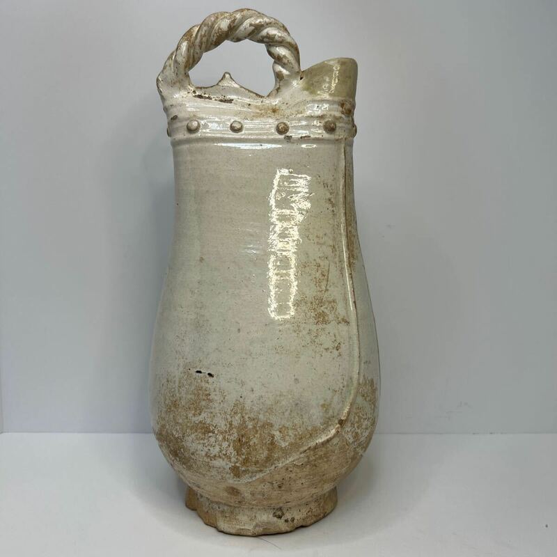 中国古美術 唐時代 白釉 壺 花器 古玩 花瓶 唐物 時代物 中国美術 骨董品 