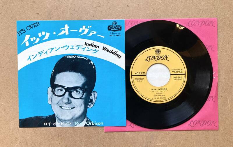 ■国内盤7吋■ロイ・オービソン (Roy Orbison) / イッツ・オーヴァー (C/W インディアン・ウェディング) 1964 JPN EX- Rock/Rock & Roll