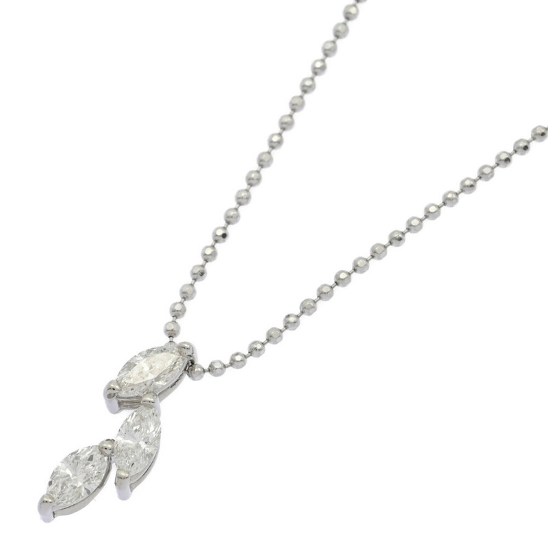 4月 誕生石 3P・マーキース・ダイヤモンドネックレス・ペンダント/0.55ct/Pt900-Pt850-4.8g/プラチナ 翌日配送可■522171