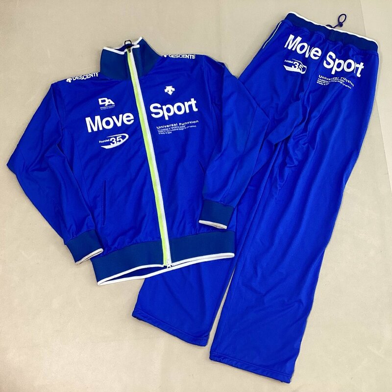 ■DESCENTE Move Sport デサント ムーブスポーツ セットアップジャージー 上下 トレーニングウェア ジャケット パンツ サイズ0 青/0.74kg■
