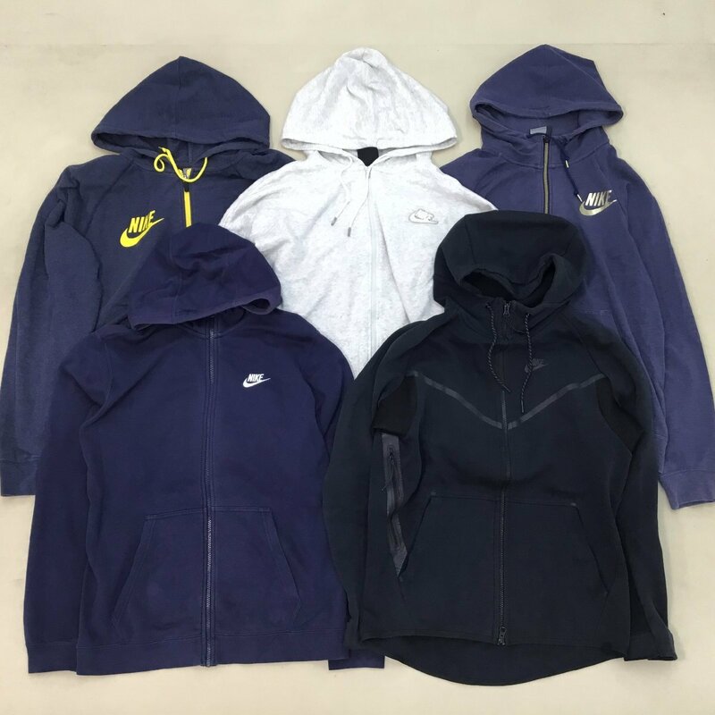 ■NIKE ナイキ 5点まとめ売り パーカー スウェット 上着 ネイビー ブラック グレー メンズ サイズM.L.XXL /2.86kg■