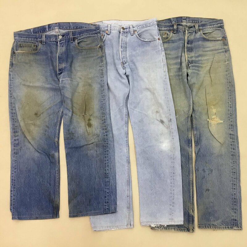 ■LEVIS Levi's リーバイス 3点まとめ売り 501 501xx 552 546 スモールe USA製 ボタンフライ メンズ サイズ実寸W33.W31.W36 /2.04kg■