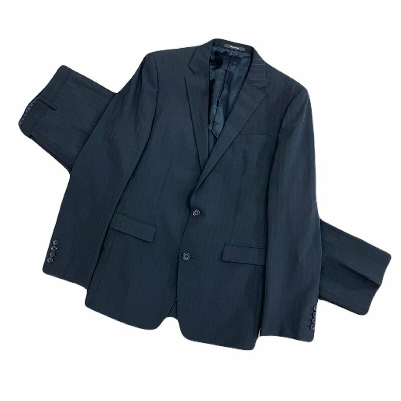 ☆COMME CA MEN コムサメン スーツ セットアップ 上下 ジャケット パンツ シングル サイズ(ジャケット48 パンツ46) ブラック 1.0kg☆