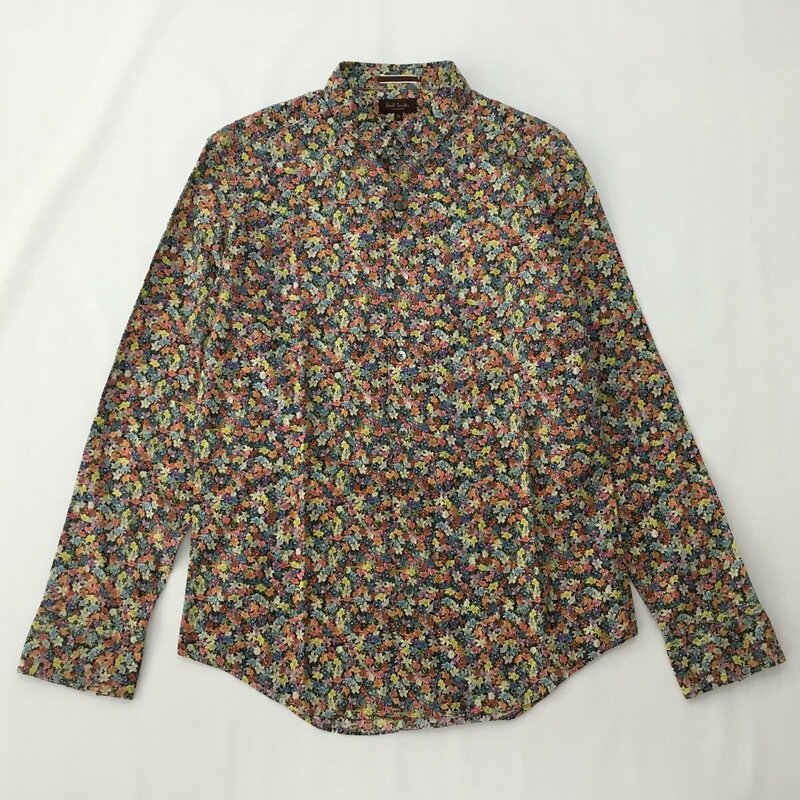 ■【送料198円】Paul Smith COLLECTION ポールスミス シャツ ブラウス 長袖 花柄 フラワー 総柄 日本製 コットン レディース M /0.12