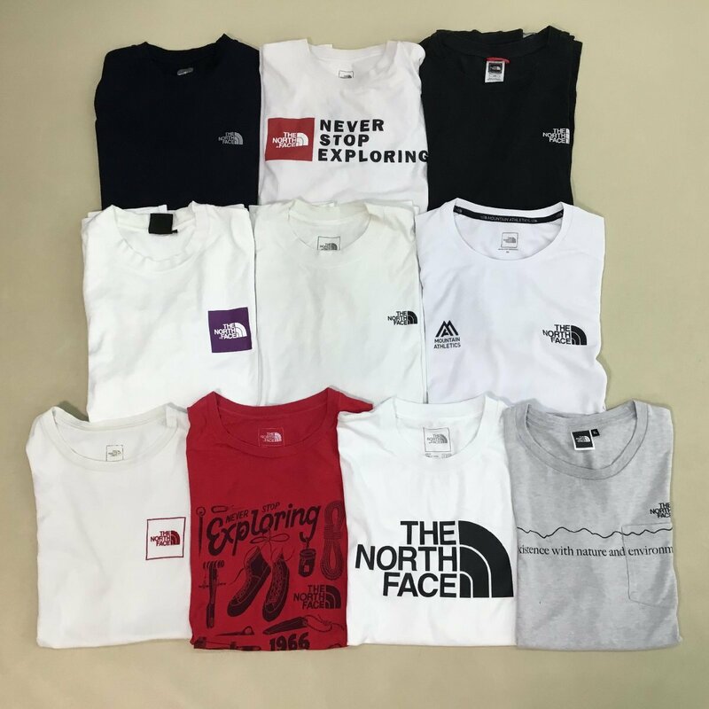 ■THE NORTH FACE ザ・ノース・フェイス 半袖 長袖 Tシャツ 10点 まとめ売り プリント ロゴ アウトドア サイズ MIX /1.98㎏■