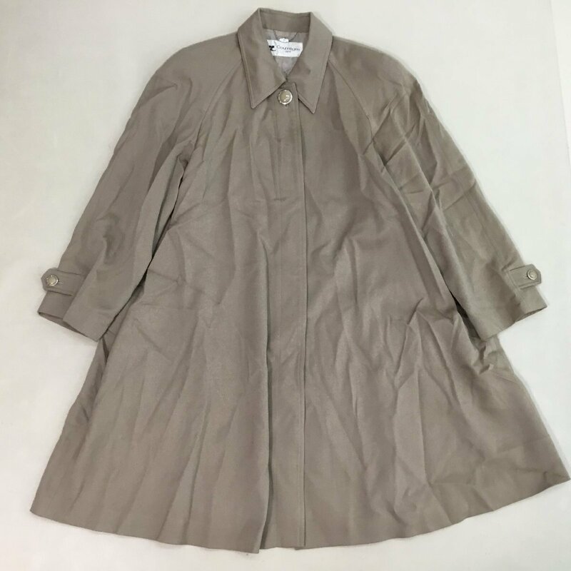 ■Courreges Paris クレージュ パリス コート アウター 薄手 ウール Aライン ブラウン レディース サイズ11 /0.98kg■