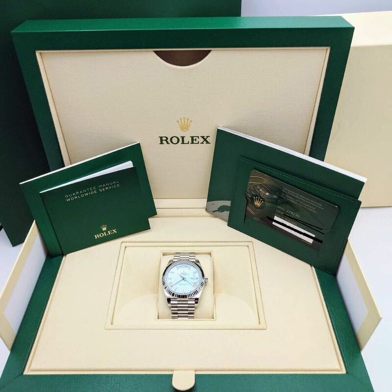 ★bk-979 未使用品 ROLEX ロレックス デイデイト 40 228236 メンズ 腕時計 アイスブルー文字盤 ケース付き(T229-1)