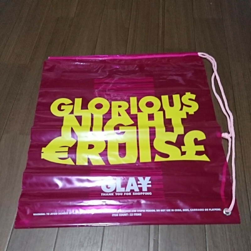 GLAY　ツアーグッズ／ビニールバッグ GLORIOUS NIGHT CRUISE 2002 新品未使用　2　ピンク透明