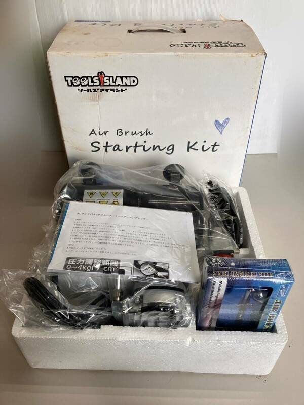 TOOLSISLAND/ツールズアイランド Air Brush StartingKit TKF011 3Lタンク付き♪オイルレス・ミニエアーコンプレッサー 未使用品 現状お渡し