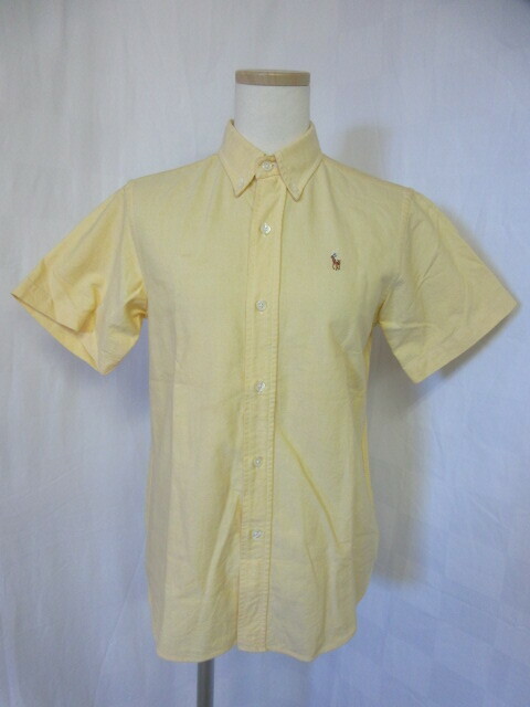 ９９１　ポロ　ラルフローレン　黄色　胸に刺繍模様　半そで　ボタンダウンシャツ　150㎝サイズ