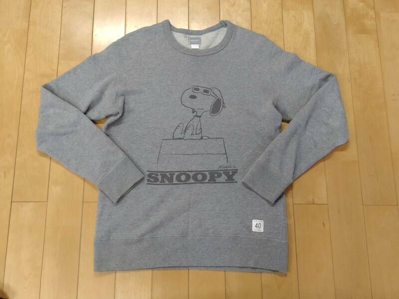 デラックス×スヌーピー　DELUXE　SNOOPY　両面プリントスウェットシャツ　サイズL