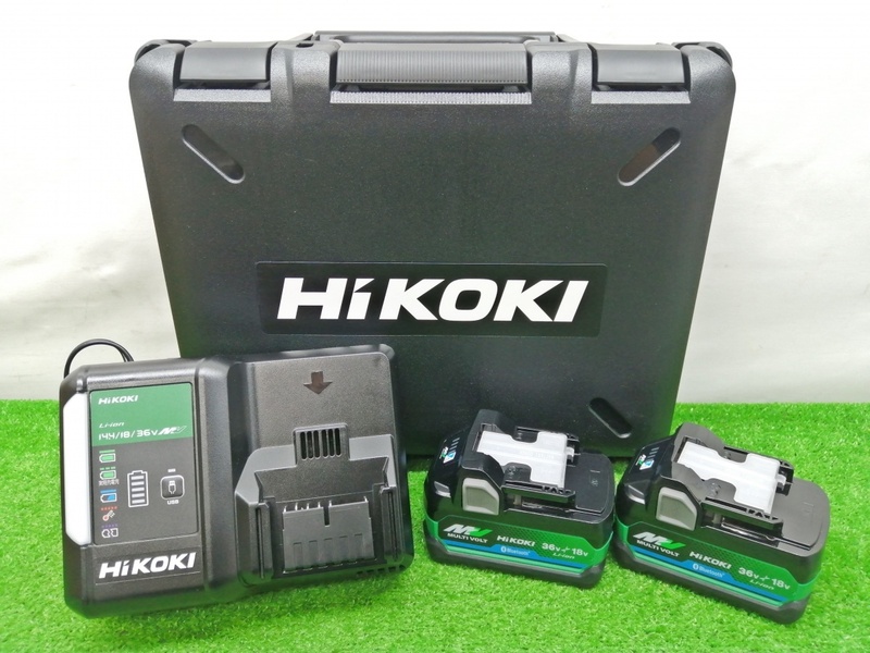 未使用品 HiKOKI ハイコーキ 14.4V/18V/マルチボルト用 急速充電器 UC18YDL2 + マルチボルトバッテリ×2個 BSL36A18BX 計3点セット ②