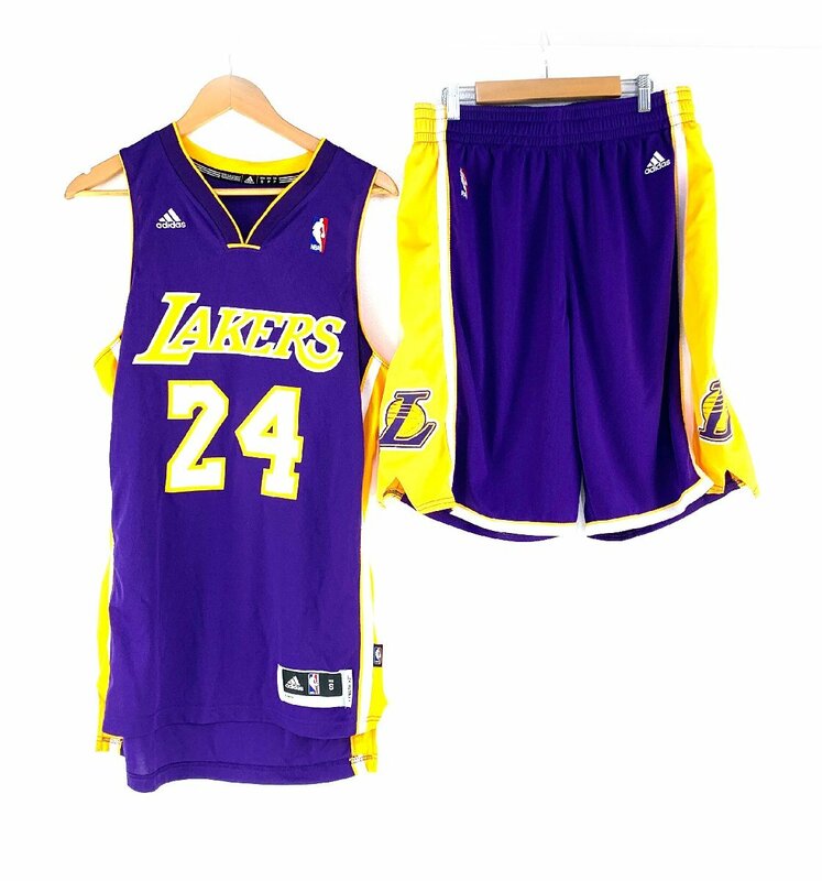 ●【中古品】LAKERS レイカーズ コービー・ブライアント 24 ユニフォーム 上下 トップUS Sサイズ パンツLサイズ：