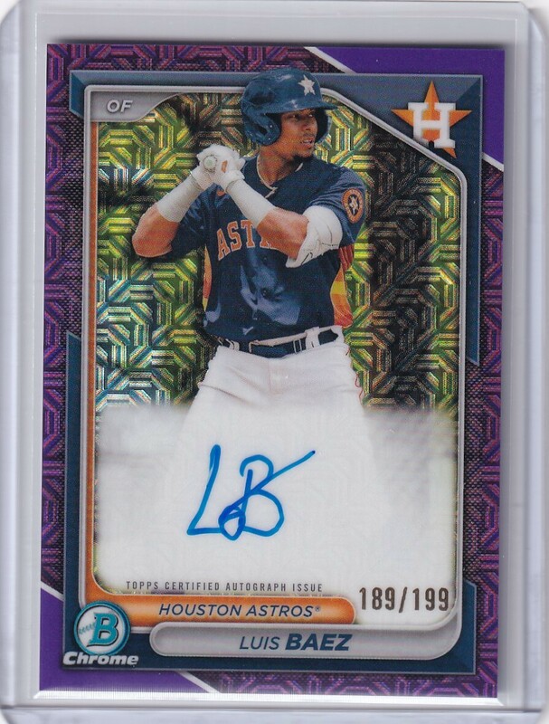 [199枚限定] MLBカード 2024 Bowman Mega Box Luis Baez Auto Purple Mega Refractor /199 Astros 