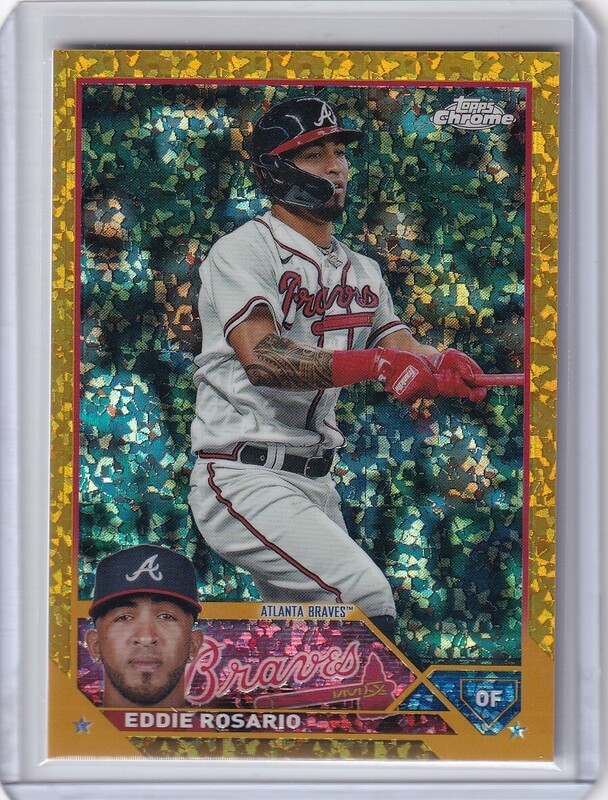 [50枚限定] MLBカード 2023 Topps Chrome Update Eddie Rosario Gold Mini Diamond Refractor /50 エディ ロザリオ Braves