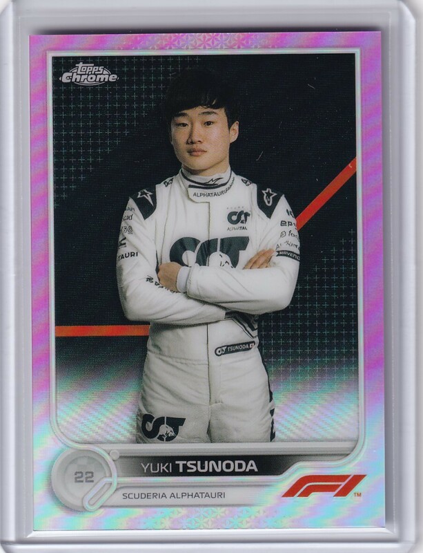 [75枚限定] 2022 Topps Chrome Formula 1 F1 Yuki Tsunoda Pink Refractor /75 角田 裕毅 