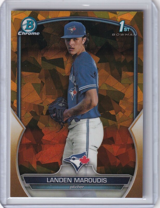 [50枚限定] MLBカード 2023 Bowman Draft Sapphire Landen Maroudis 1st Bowman Chrome Gold Sapphire /50 Toronto Blue Jays