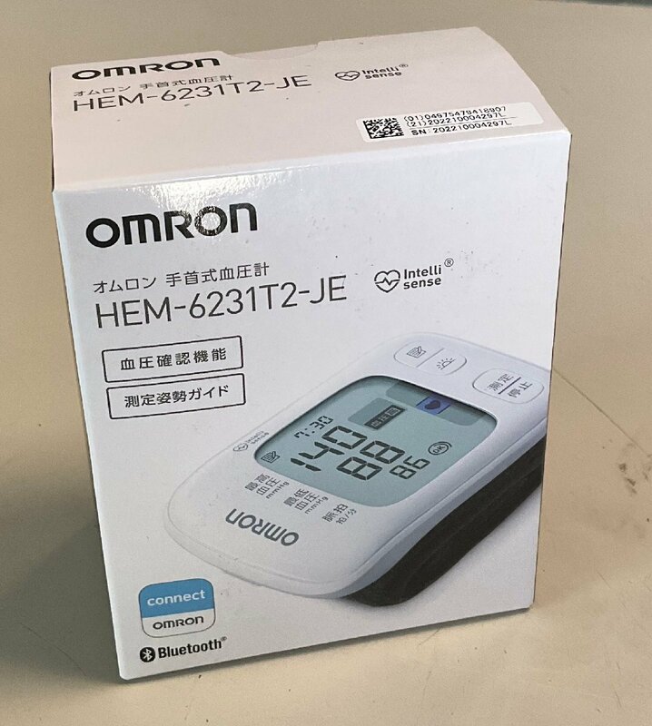 【RKGKE】１円～オムロン/手首式血圧計/HEM-6231T2-JE/新品外箱痛みあり
