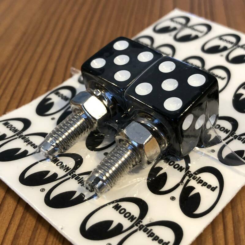 ダイス ライセンスボルト ブラック 黒 black ナンバーボルト サイコロ mooneyes ムーンアイズ　moon eyes Dice 普通郵便120円発送可