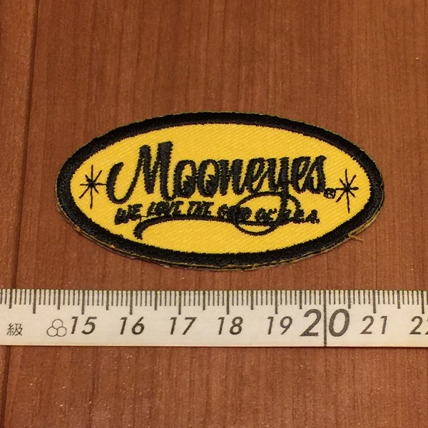MOONEYES Oval Logo 63円発送可 パッチ S ムーンアイズ ワッペン moon eyes アイロンで接着 アメリカン ハンドメイドにも